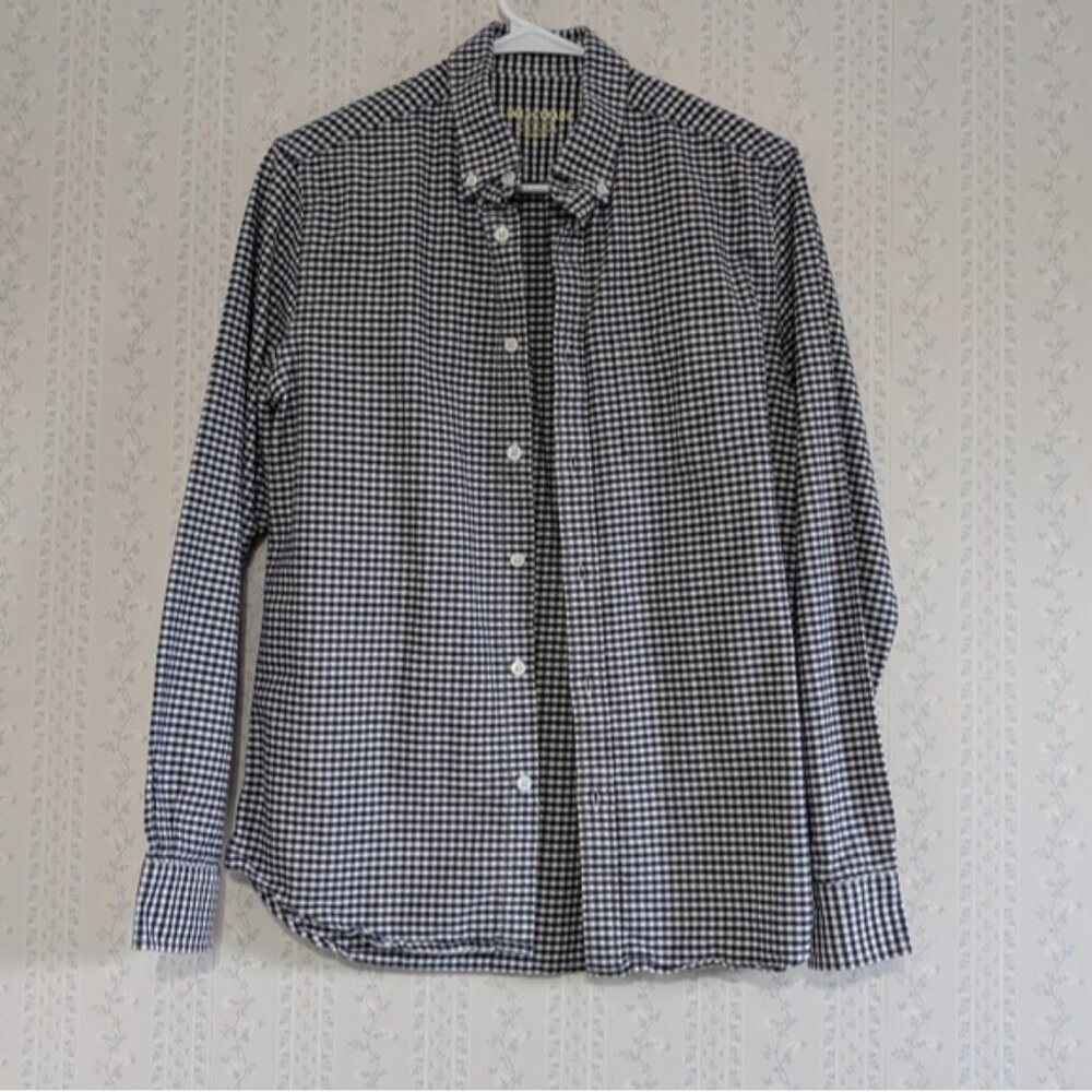 Line of Trade Button Down Shirt Men's Size Small Blue White Plaid